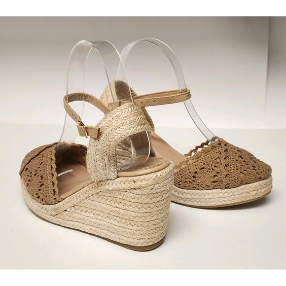 Women's Fashion Espadrilles Wedge Tan Sandal Heel Shoes Size US7/38 - Picture 8 of 10